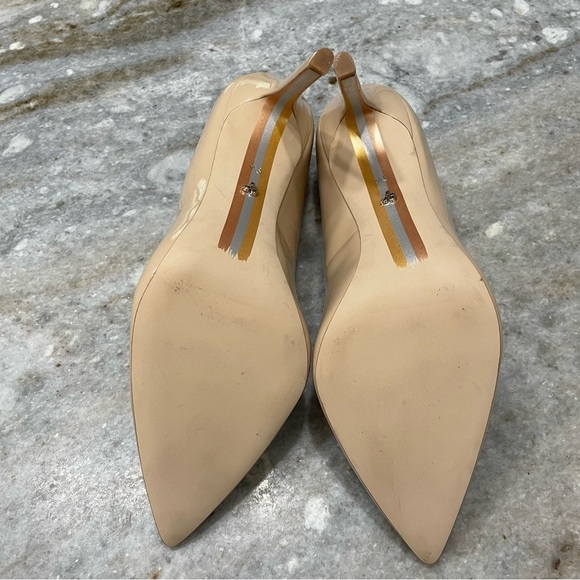 Sam Edelman Hazel Pumps in Nude Beige Blush Patent Leather Women’s 8.5 - Picture 5 of 12